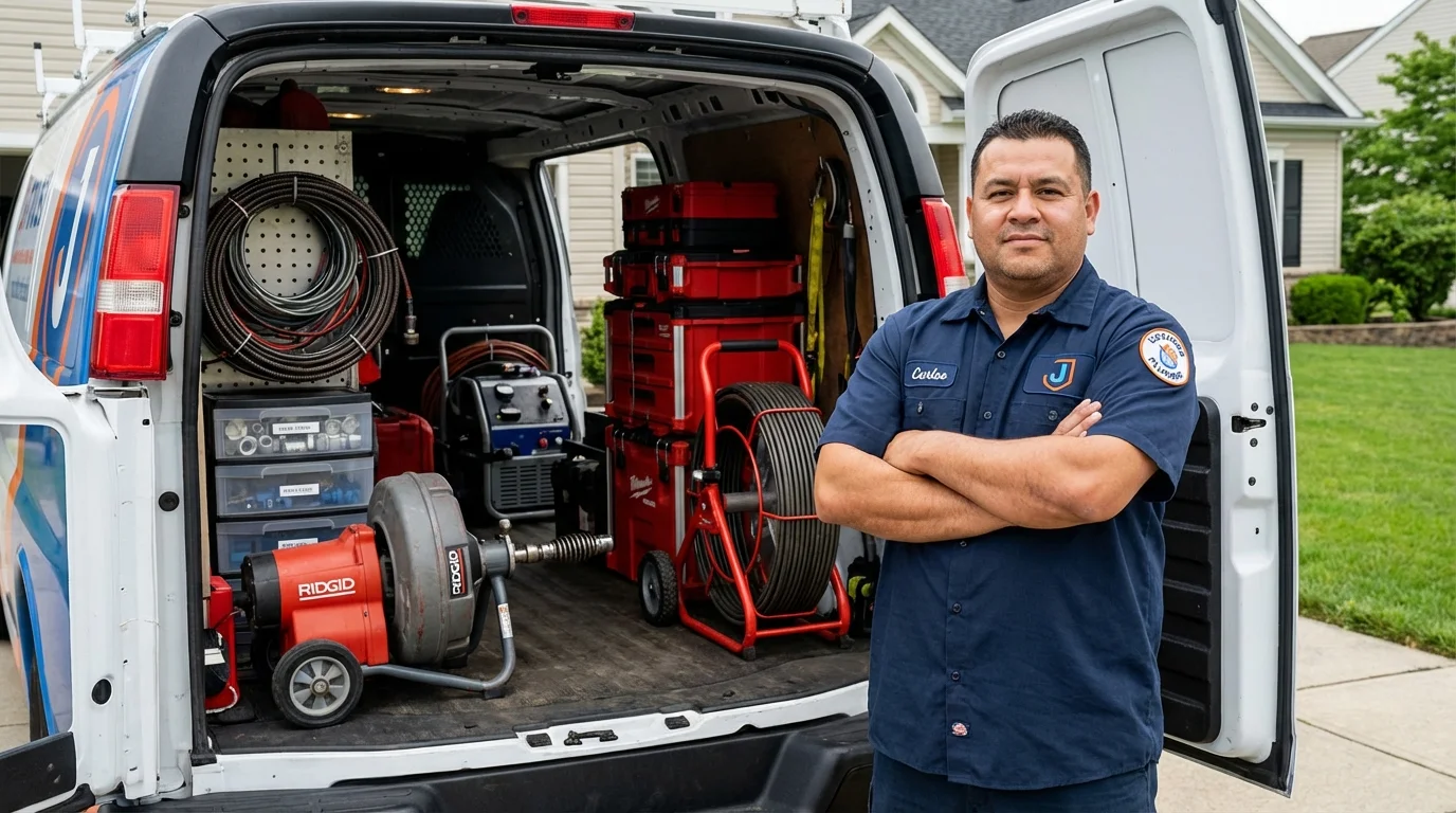 Professional drain cleaning equipment and Johns Plumbing LLC plumber in Bennett