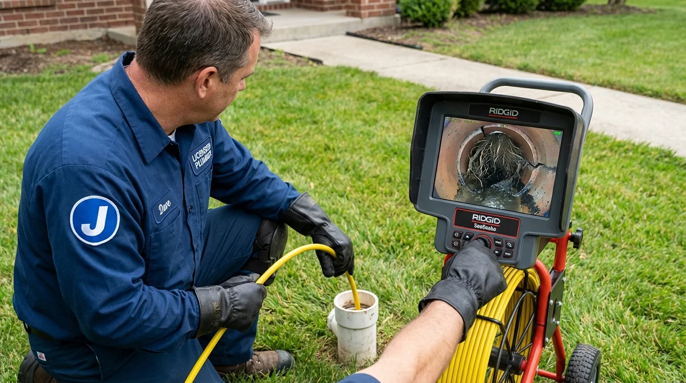 Sewer camera inspection being performed by Johns Plumbing LLC in Bennett