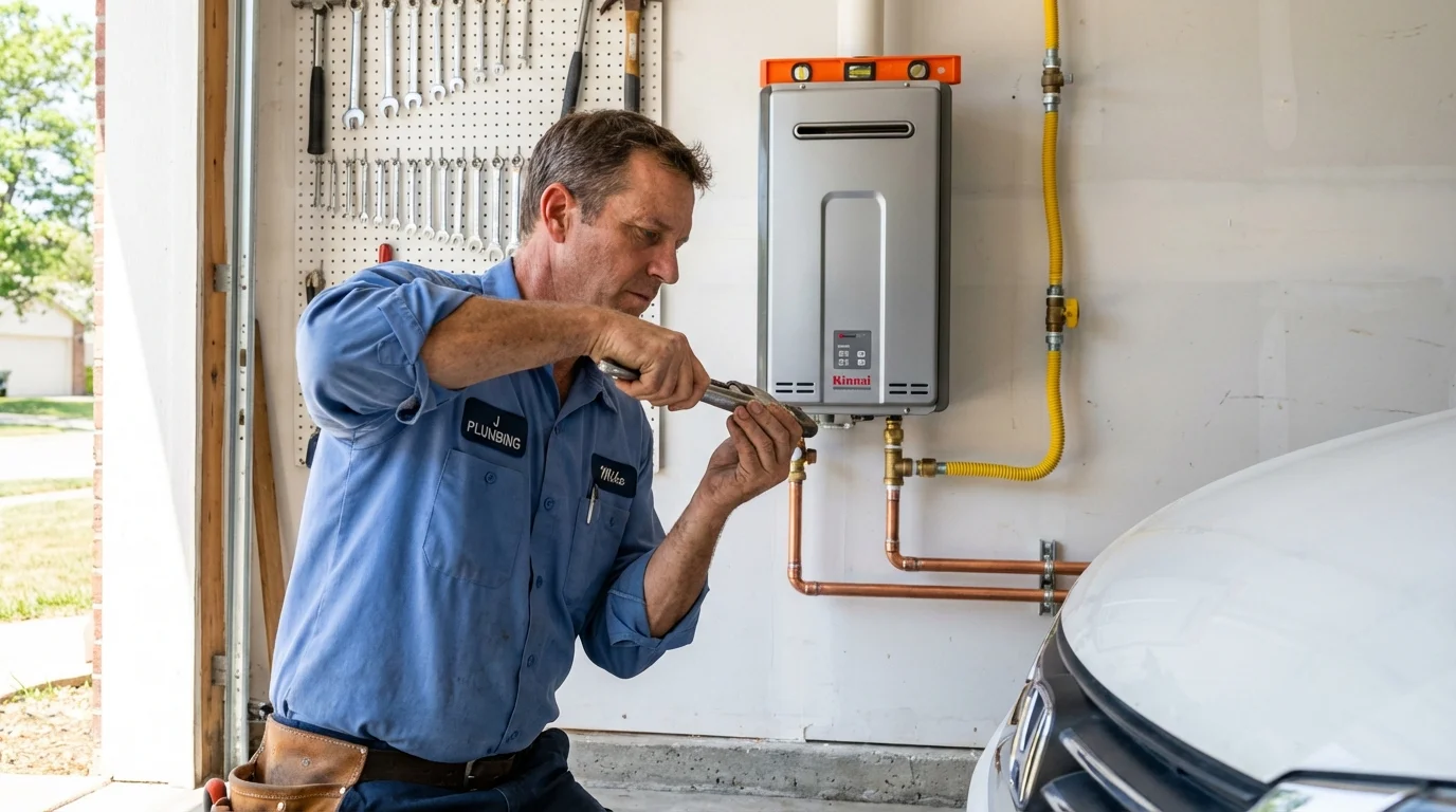 Tankless water heater installation by a Johns Plumbing LLC plumber in Bennett